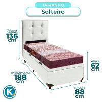 Conjunto Cama Box Bau Branco Solteiro + Colchão D26 Ortophedic Sankonfort + Cabeceira - 3