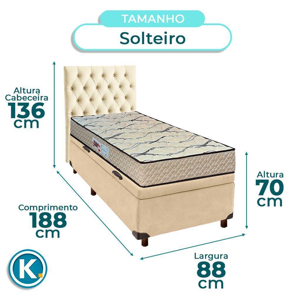 Conjunto Cama Box Bau Blindado Solteiro + Colchão D33 Maxsono Paropas + Cabeceira - 3