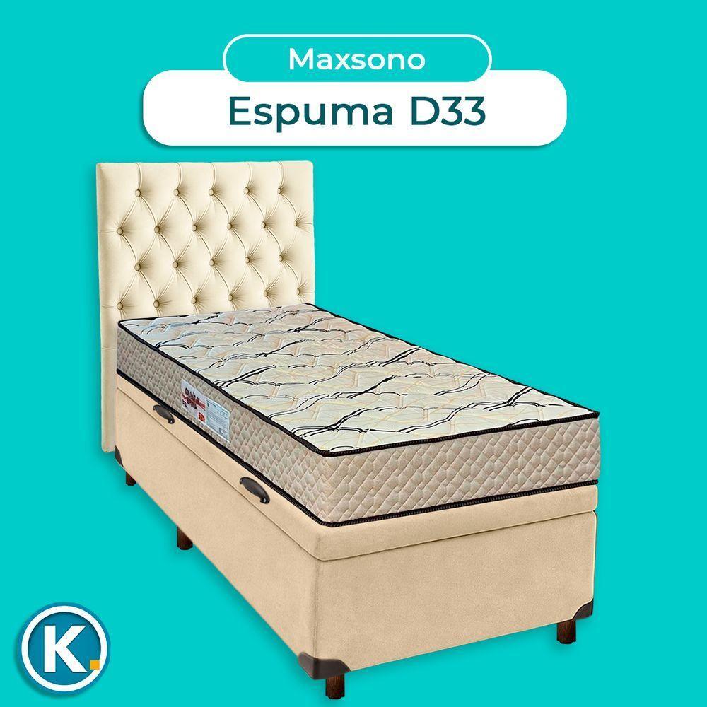 Conjunto Cama Box Bau Blindado Solteiro + Colchão D33 Maxsono Paropas + Cabeceira - 4