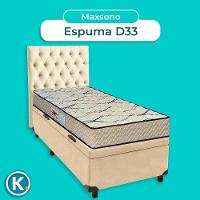 Conjunto Cama Box Bau Blindado Solteiro + Colchão D33 Maxsono Paropas + Cabeceira