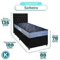 Conjunto Cama Box Bau Blindado Solteiro + Colchão Molas Ensacadas Petrus Paropas + Cabeceira - 3