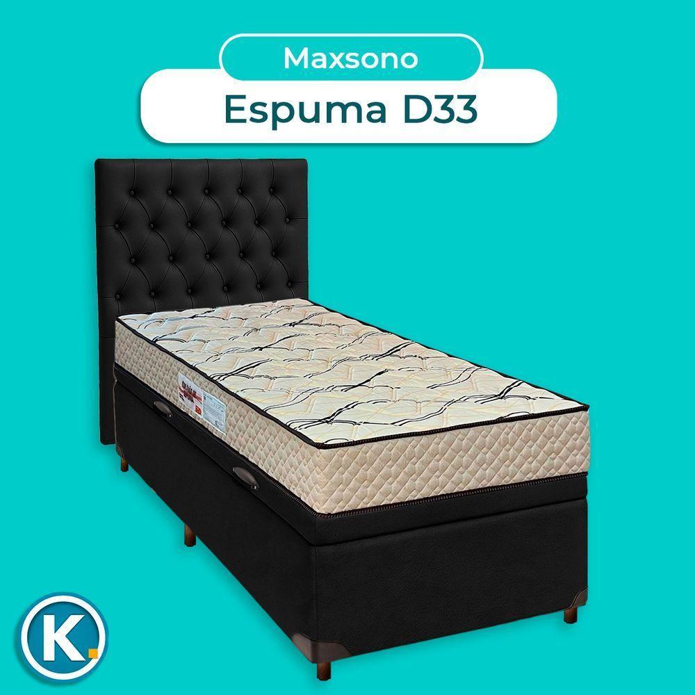 Conjunto Cama Box Bau Blindado Solteiro + Colchão D33 Maxsono Paropas + Cabeceira - 4