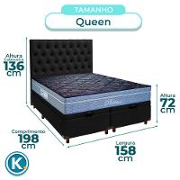 Conjunto Cama Box Bau Blindado Queen + Colchão Molas Ensacadas Petrus Paropas + Cabeceira - 3
