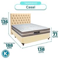 Conjunto Cama Box Bege Casal + Colchão Molas Ensacadas Legriff Sankonfort + Cabeceira - 3