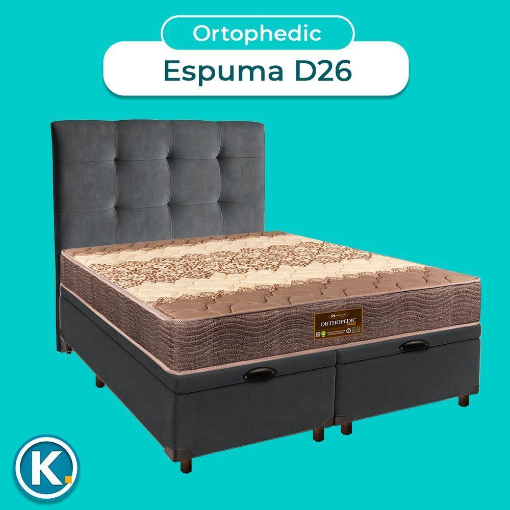 Conjunto Cama Box Bau Blindado Queen + Colchão D26 Ortophedic Sankonfort + Cabeceira - 4