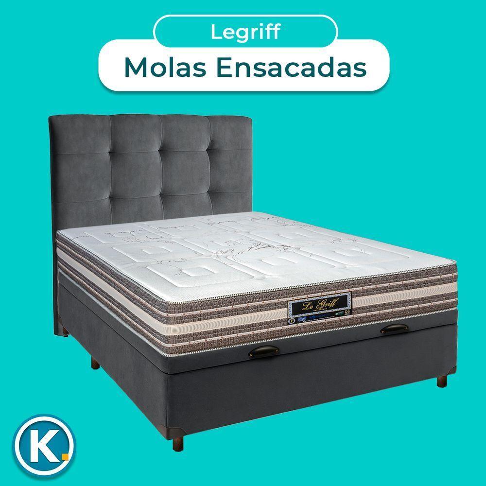 Conjunto Cama Box Bau Blindado Casal + Colchão Molas Ensacadas Legriff Sankonfort + Cabeceira - 4
