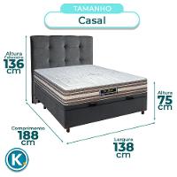Conjunto Cama Box Bau Blindado Casal + Colchão Molas Ensacadas Legriff Sankonfort + Cabeceira - 3