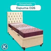Conjunto Cama Box Bau Blindado Solteiro + Colchão D26 Ortophedic Sankonfort + Cabeceira