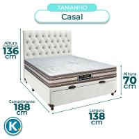 Conjunto Cama Box Bau Branco Casal + Colchão Molas Ensacadas Legriff Sankonfort + Cabeceira - 3