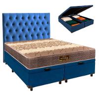 Conjunto Cama Box Bau Blindado Queen + Colchão D26 Ortophedic Sankonfort + Cabeceira - 1