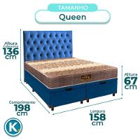 Conjunto Cama Box Bau Blindado Queen + Colchão D26 Ortophedic Sankonfort + Cabeceira - 3