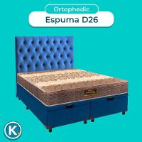 Conjunto Cama Box Bau Blindado Queen + Colchão D26 Ortophedic Sankonfort + Cabeceira