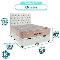 Cama Box Bau + Colchão Queen Ortobom Molas Ensacadas Airtech + Cabeceira Estofada - 3