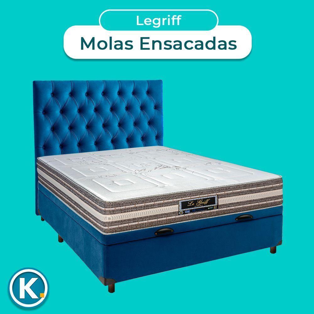 Conjunto Cama Box Bau Blindado Casal + Colchão Molas Ensacadas Legriff Sankonfort + Cabeceira - 4