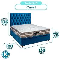 Conjunto Cama Box Bau Blindado Casal + Colchão Molas Ensacadas Legriff Sankonfort + Cabeceira - 3