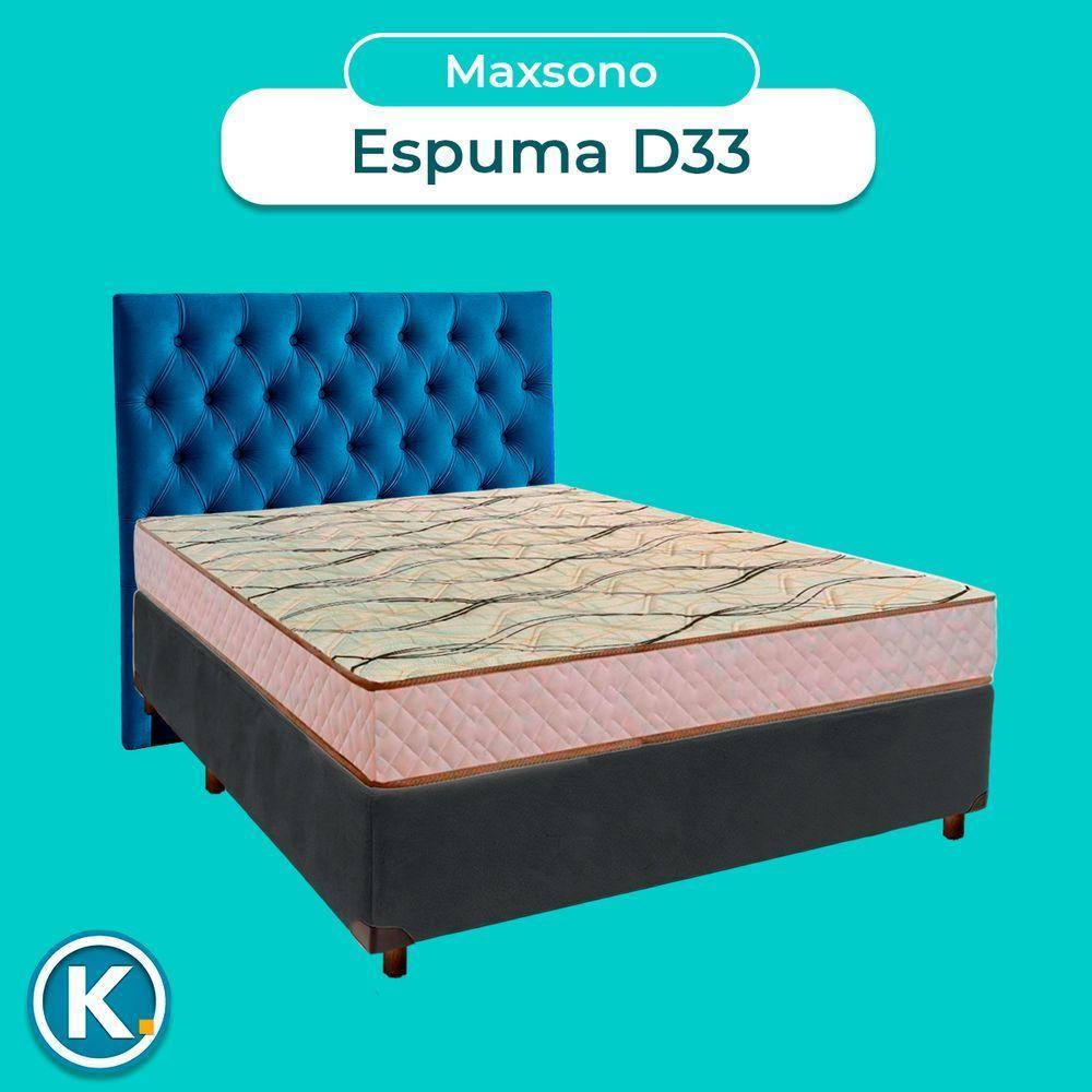 Conjunto Cama Box Azul Casal + Colchão D33 Maxsono Paropas + Cabeceira - 4