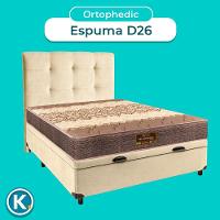Conjunto Cama Box Bau Perola Casal + Colchão D26 Ortophedic Sankonfort + Cabeceira