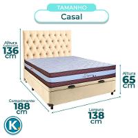 Conjunto Cama Box Bau Perola Casal + Colchão Molas Ensacadas Legaccy Paropas + Cabeceira - 3