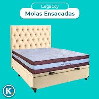 Conjunto Cama Box Bau Perola Casal + Colchão Molas Ensacadas Legaccy Paropas + Cabeceira