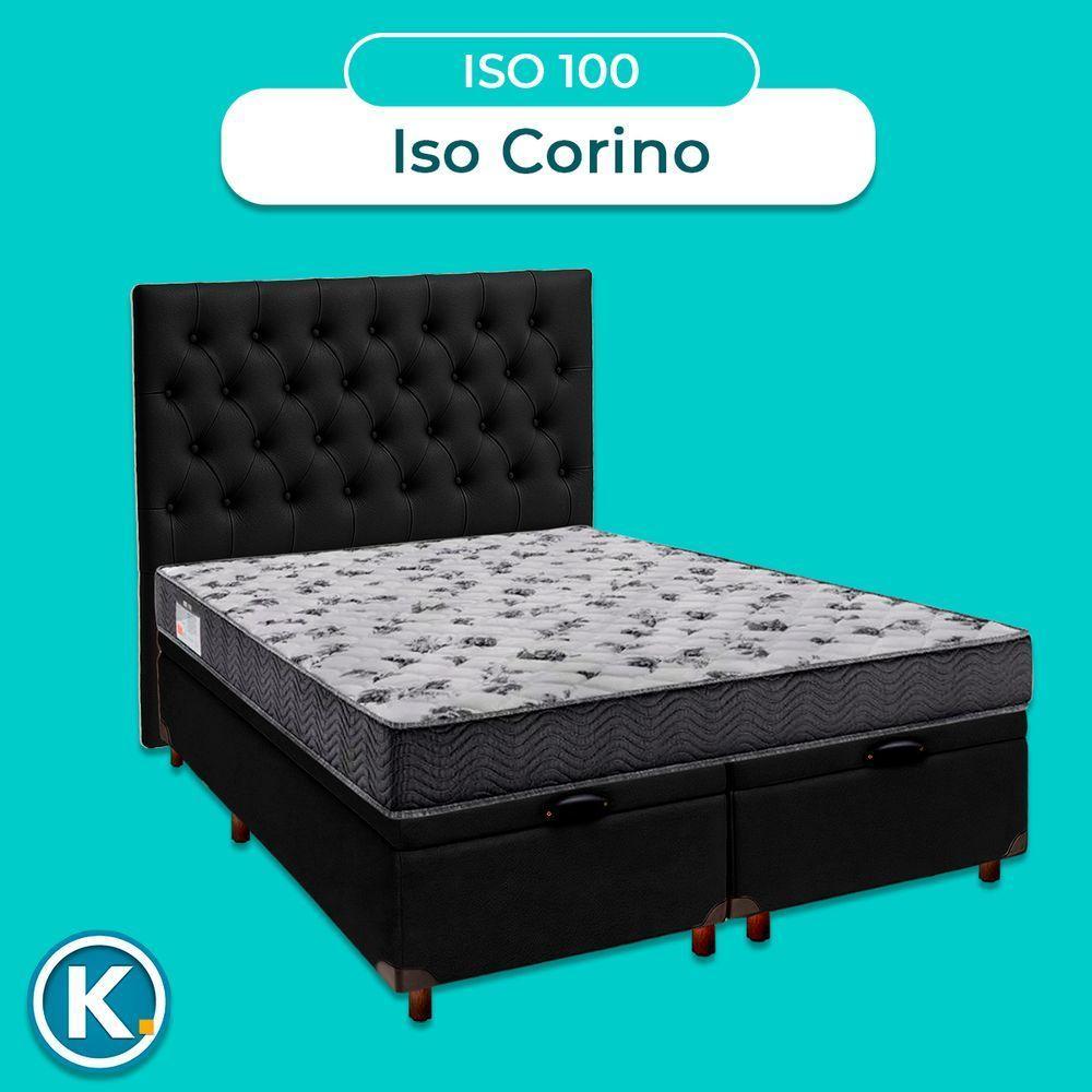 Conjunto Cama Box Bau Blindado Casal + Colchão D33 Iso100 Ortobom + Cabeceira - 3