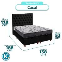 Conjunto Cama Box Bau Blindado Casal + Colchão D33 Iso100 Ortobom + Cabeceira - 2