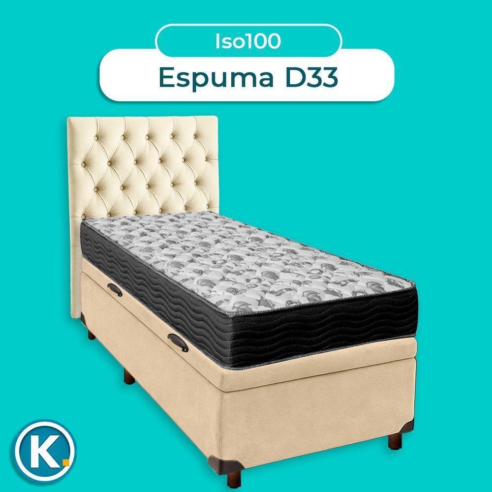 Cama Box Bau + Colchão Solteiro Ortobom D33 Iso100 + Cabeceira Estofada - 5