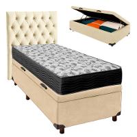 Cama Box Bau + Colchão Solteiro Ortobom D33 Iso100 + Cabeceira Estofada - 1