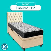 Cama Box Bau + Colchão Solteiro Ortobom D33 Iso100 + Cabeceira Estofada - 5