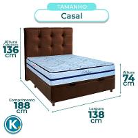 Conjunto Cama Box Bau Blindado Casal + Colchão Molas Ensacadas Blue Paropas + Cabeceira - 3