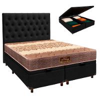 Conjunto Cama Box Bau Blindado Casal + Colchão D26 Ortophedic Sankonfort + Cabeceira - 1