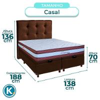 Cama Box Bau + Colchão Casal Molas Ensacadas Legaccy Paropas + Cabeceira Estofada - 3