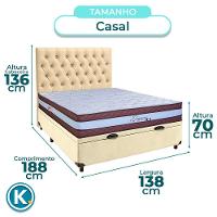 Conjunto Cama Box Bau Blindado Casal + Colchão Molas Ensacadas Legaccy Paropas + Cabeceira - 3