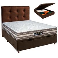Cama Box Bau + Colchão Casal Molas Ensacadas Legriff Sankonfort + Cabeceira Estofada - 1