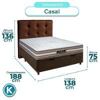 Cama Box Bau + Colchão Casal Molas Ensacadas Legriff Sankonfort + Cabeceira Estofada - 3