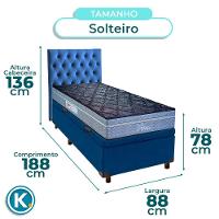 Cama Box Bau + Colchão Solteiro Molas Ensacadas Petrus Paropas + Cabeceira Estofada - 3