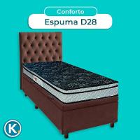 Cama Box Bau + Colchão Solteiro D28 Conforto Paropas + Cabeceira Estofada - 4