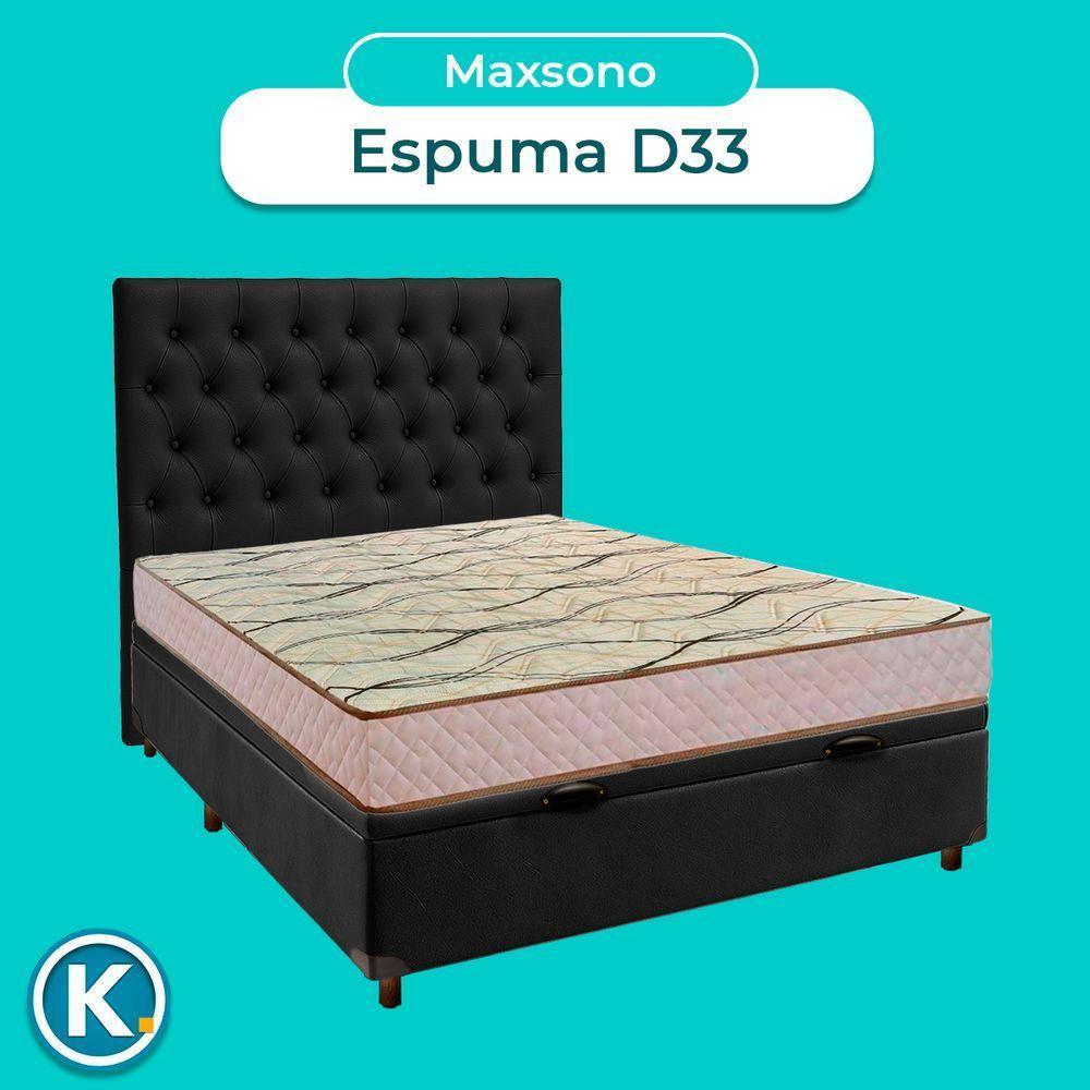 Cama Box Bau + Colchão Casal D33 Maxsono Paropas + Cabeceira Estofada - 4