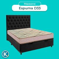 Cama Box Bau + Colchão Casal D33 Maxsono Paropas + Cabeceira Estofada