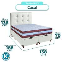 Conjunto Cama Box Bau Blindado Casal + Colchão Molas Ensacadas Legaccy Paropas + Cabeceira - 3