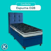 Cama Box Bau + Colchão Solteiro D28 Conforto Paropas + Cabeceira Estofada - 4