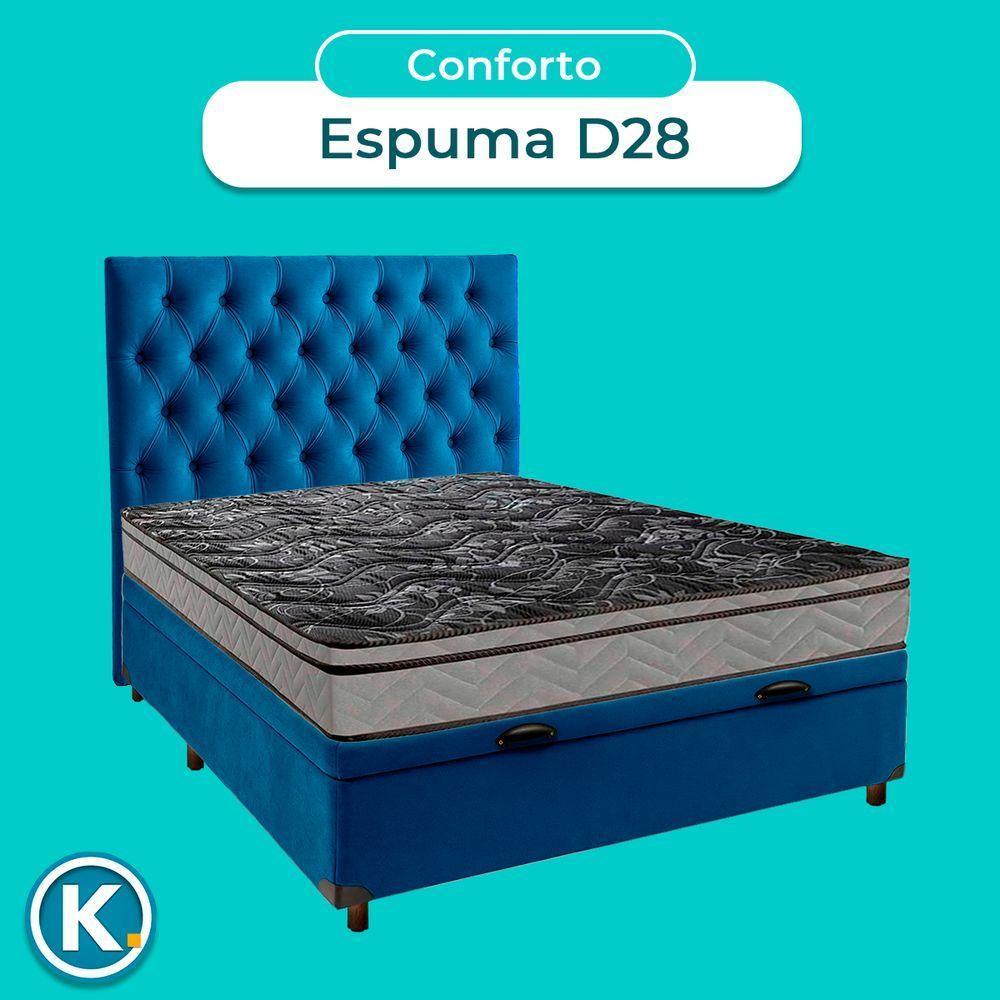 Conjunto Cama Box Bau Blindado Casal + Colchão D28 Conforto Paropas + Cabeceira - 4