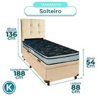 Conjunto Cama Box Bau Perola Solteiro + Colchão D28 Conforto Paropas + Cabeceira - 3