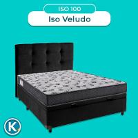 Conjunto Cama Box Bau Blindado Casal + Colchão D33 Iso100 Ortobom + Cabeceira