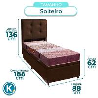 Cama Box Bau + Colchão Solteiro D26 Ortophedic Sankonfort + Cabeceira Estofada - 3