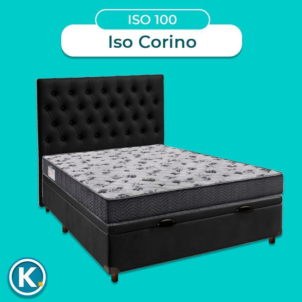 Cama Box Bau + Colchão Casal Ortobom D33 Iso100 + Cabeceira Estofada - 4