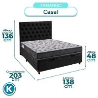 Cama Box Bau + Colchão Casal Ortobom D33 Iso100 + Cabeceira Estofada - 3