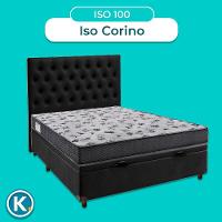 Cama Box Bau + Colchão Casal Ortobom D33 Iso100 + Cabeceira Estofada