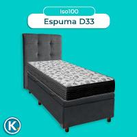 Cama Box Bau + Colchão Solteiro Ortobom D33 Iso100 + Cabeceira Estofada