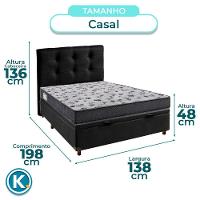 Cama Box Bau + Colchão Casal Ortobom D33 Iso100 + Cabeceira Estofada - 3