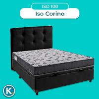 Cama Box Bau + Colchão Casal Ortobom D33 Iso100 + Cabeceira Estofada